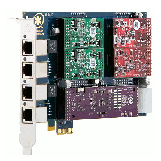 Carte analogique modulaire à 4 ports FXO/FXS ,PCI-Express avec option Anti-Echo
