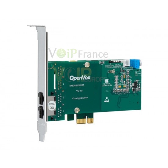 Carte T1/E1/J1 PRI 2 Port PCI-E (Version avancée, Bas Profil) D230