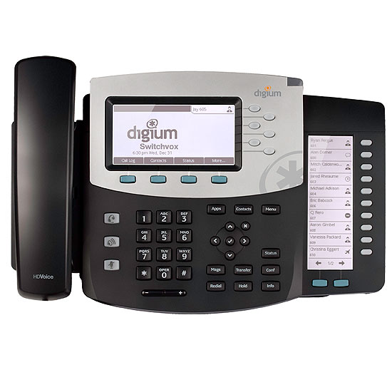 Téléphone a HDVoice équipé de 2 RJ45 POE , 6 lignes SIP, 100 touches BLF de fonctions avancées